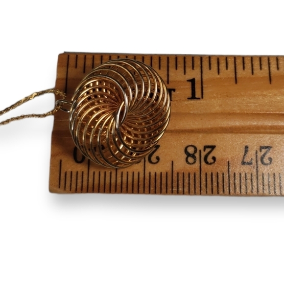 Mid Century Modern Gold Tone Swirl Pendant - Picture 4 of 4